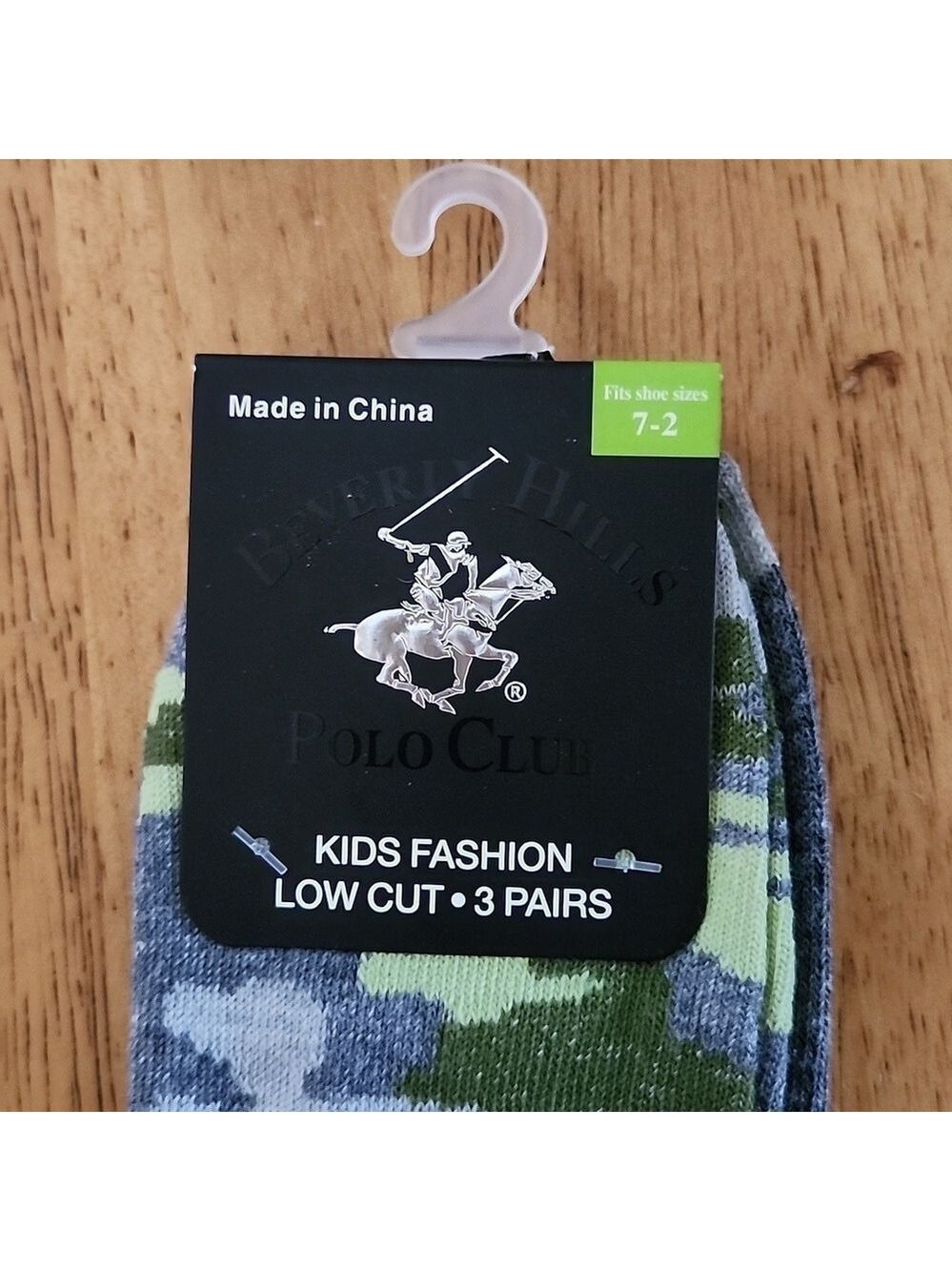 New 3 Pair Beverly Hills Polo Club Low Cut Socks Blue Camo Green Camouflage Kids - Picture 7 of 11